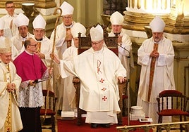José Antonio Satué, at the moment of assuming his role as the Diocese of Málaga.