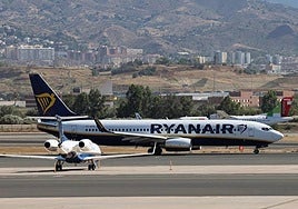 File image of a Ryanair aircraft at Malaga Airport