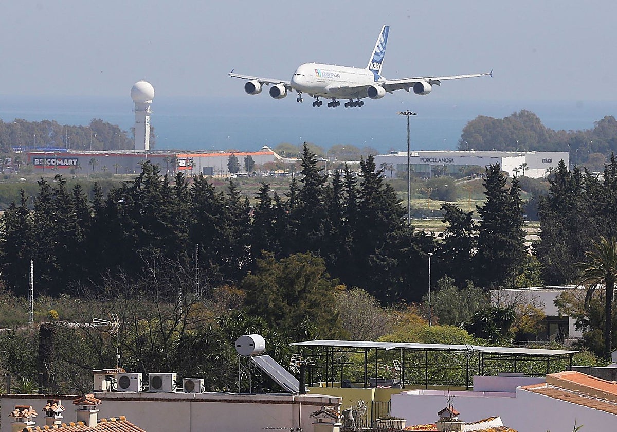 File image of a plane on approach to Malaga Airport.