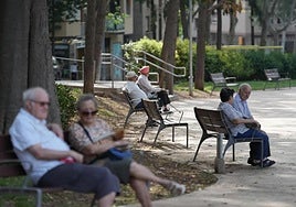 People in a park in Barcelona.