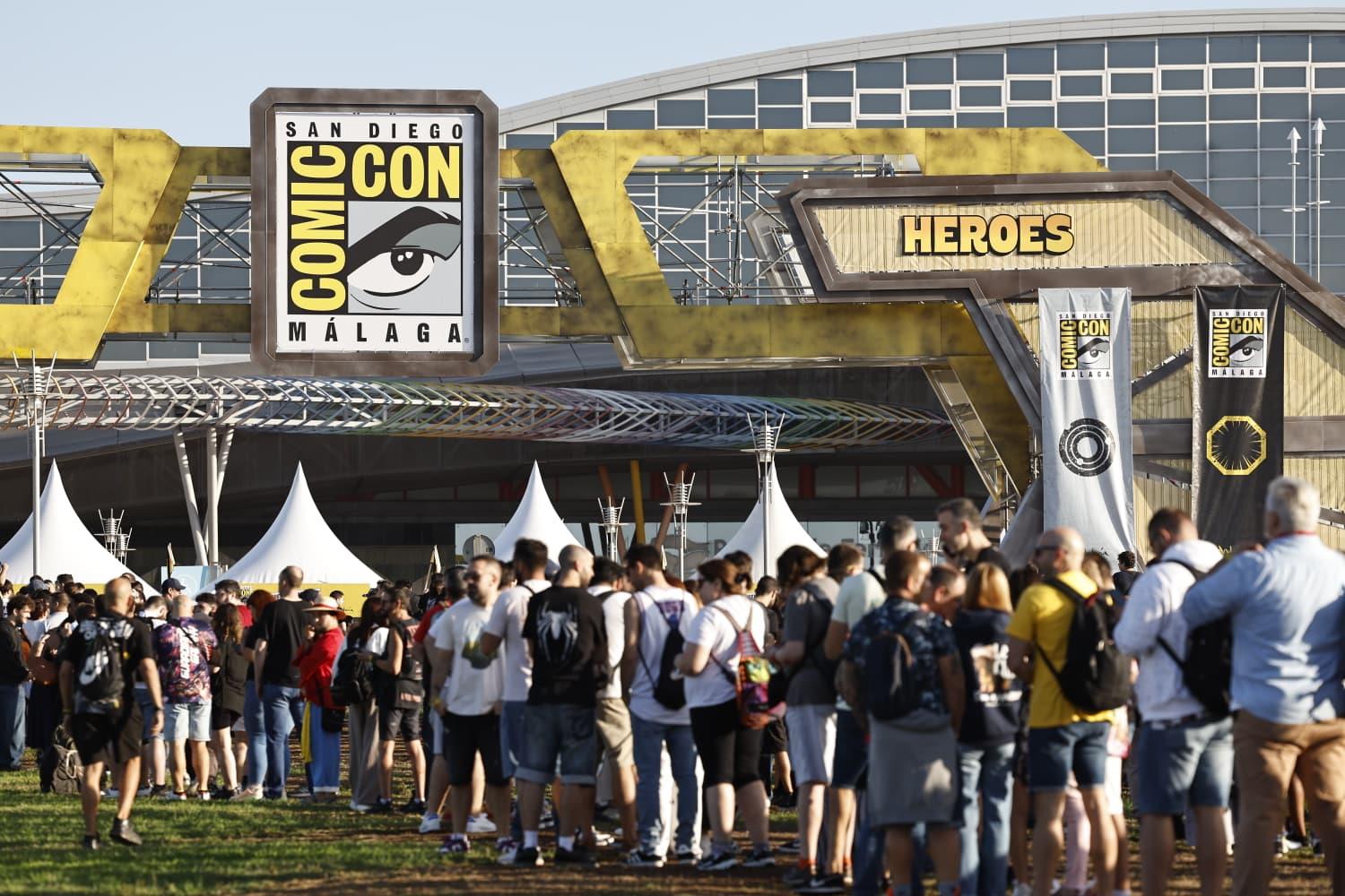 The entrance arch of San Diego Comic-Con Málaga welcomes visitors to the event's first edition outside the US.