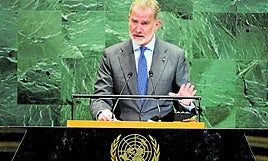 The King of Spain, Felipe VI during his discourse.