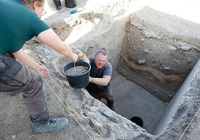 One of the salting basins found in the south of the settlement.