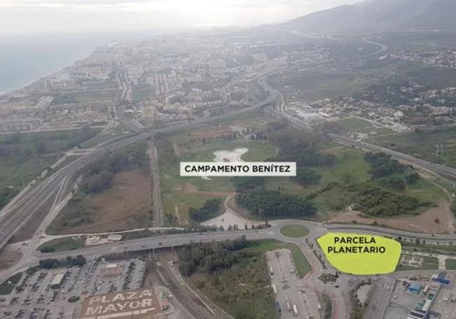 Location of the plot where the construction of a planetarium is planned.