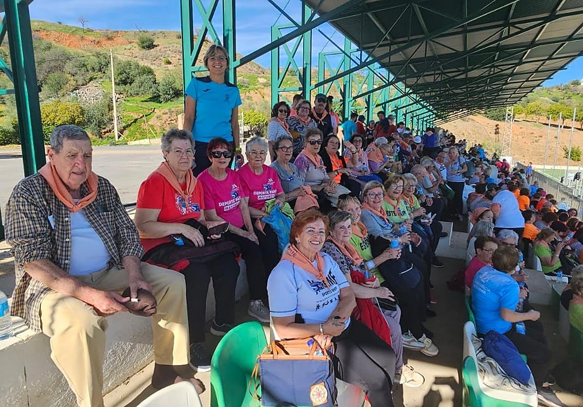 A group of senior citizens enjoying a sporting activity in Estepona.