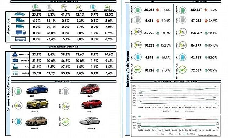 Market evolution by technology and fuel type