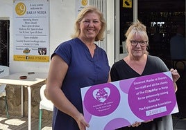 Erica and Sharon with the placard.