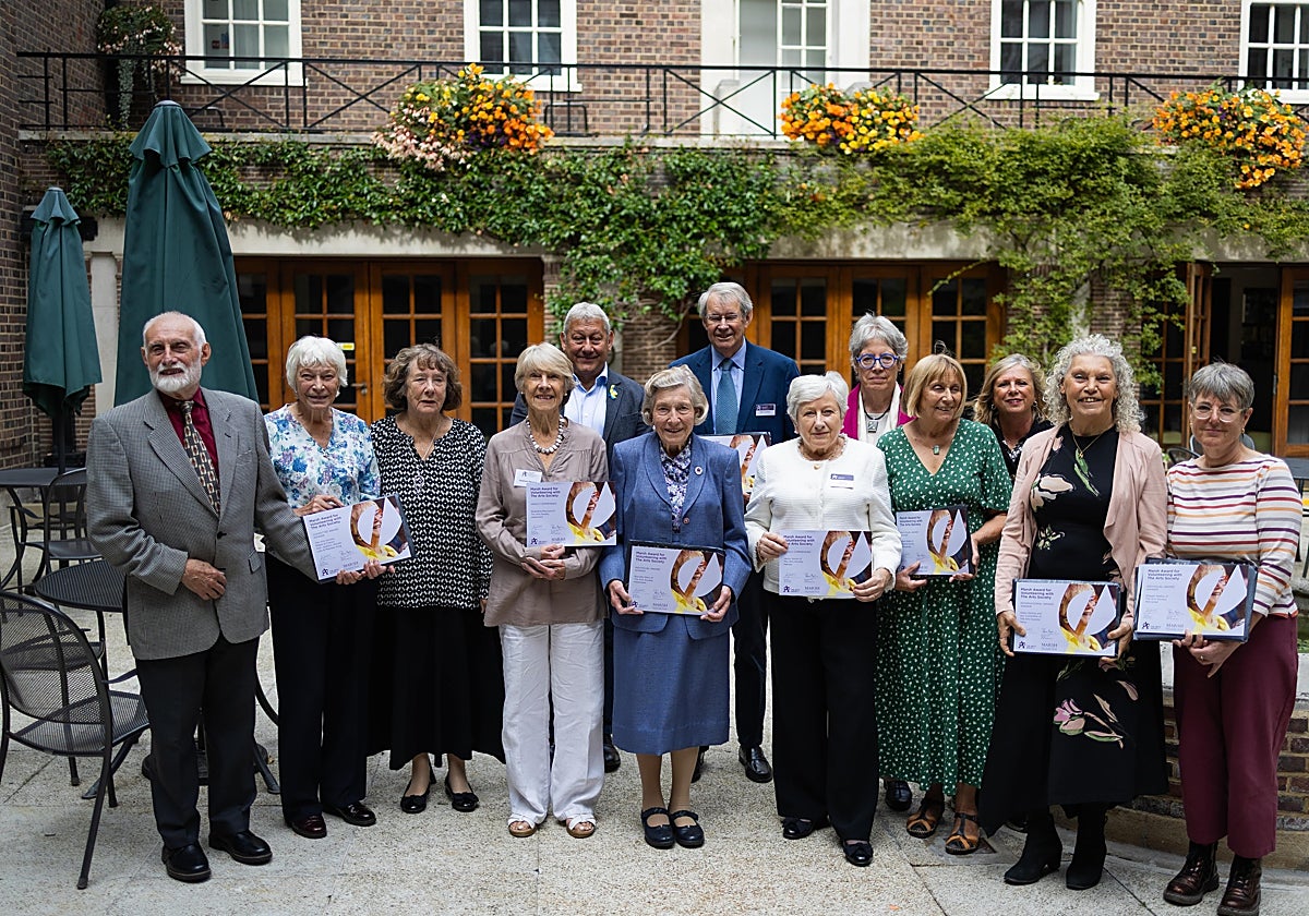 Helen Sijsling (second right) with other Marsh Award winners and Brian Marsh OBE (left) in London.