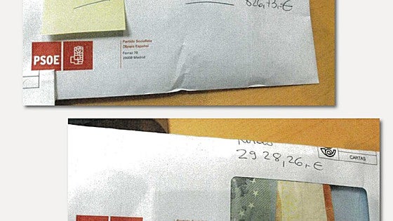 Cash payouts delivered in envelopes from PSOE's Madrid headquaters add to suspicions