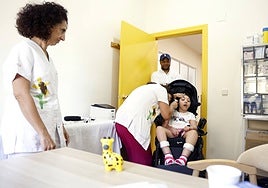 Valentina, with infantile cerebral palsy, at one of the medical check-ups at Cudeca's day unit.