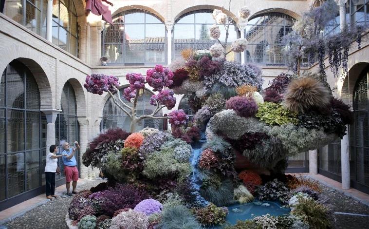 One of last year's art installations in the clocktower courtyard of the Diputación's Palacio de la Merced.
