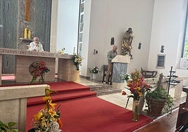The mass inside of the refurbished chapel.