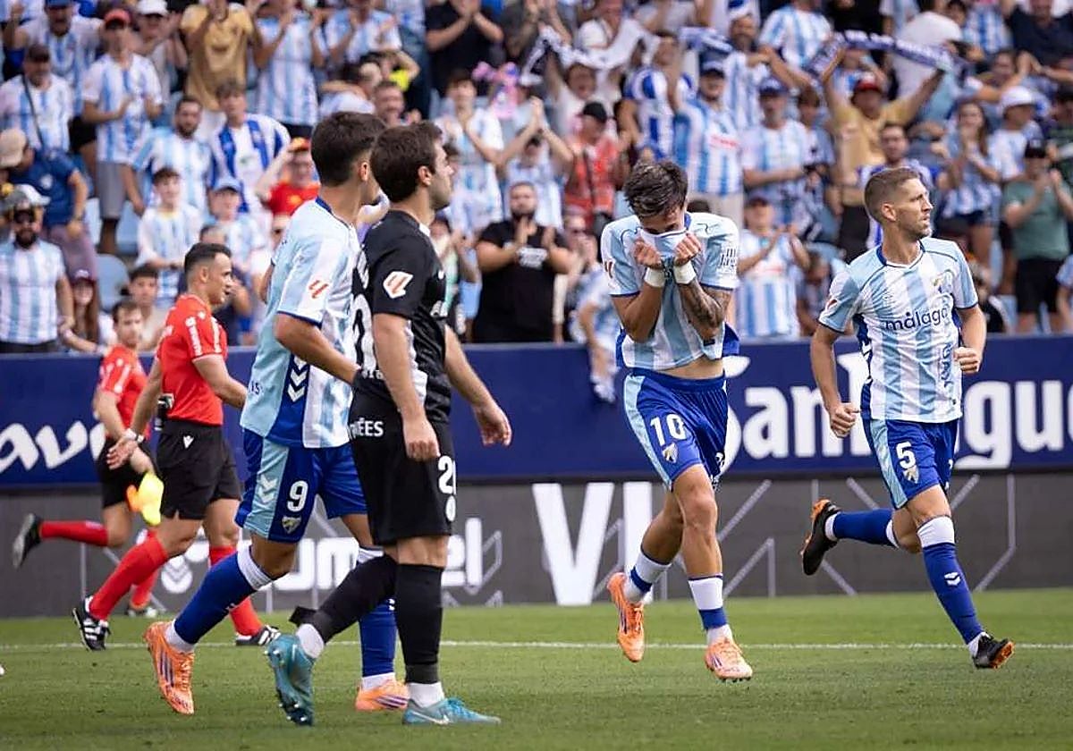 David Larrubia gave Malaga the lead on Sunday.