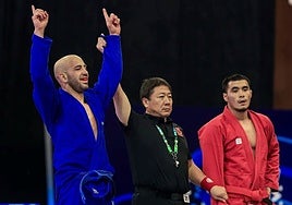 Sepúlveda celebrating his win in Serbia.