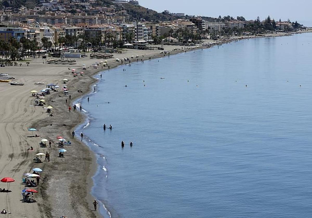 View of the beaches of Rincón de la Victoria.