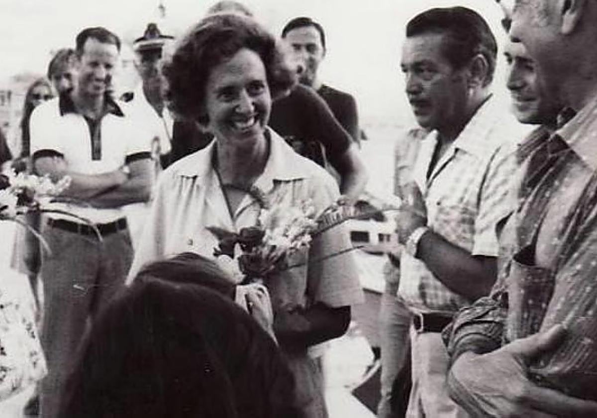 Queen Fabiola of Belgium during a visit to Granada.