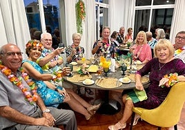 Members of the walking group at the anniversary dinner.