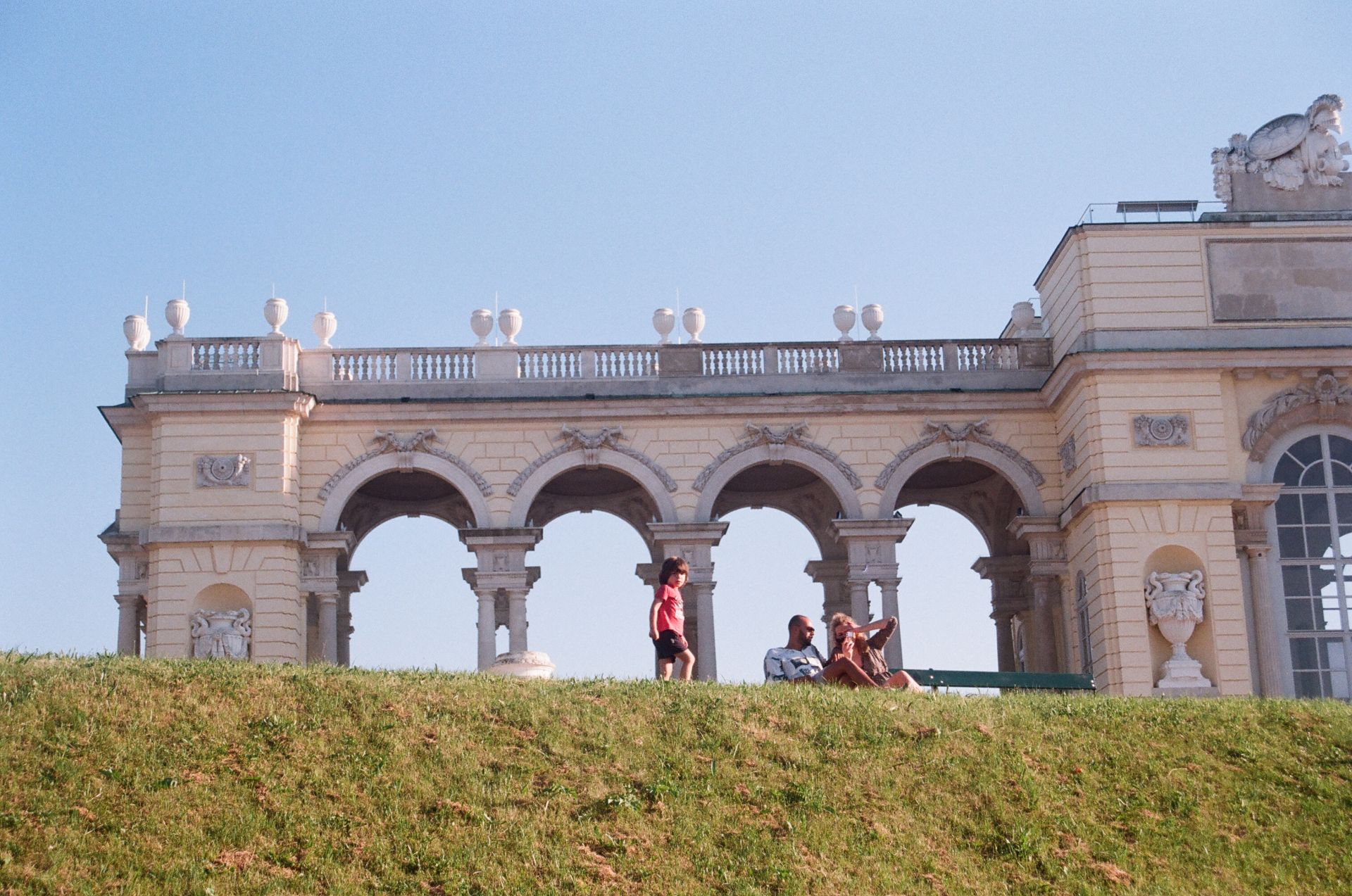 Schönbrunn Palace. Family enjoying a day out at the Royal palace.