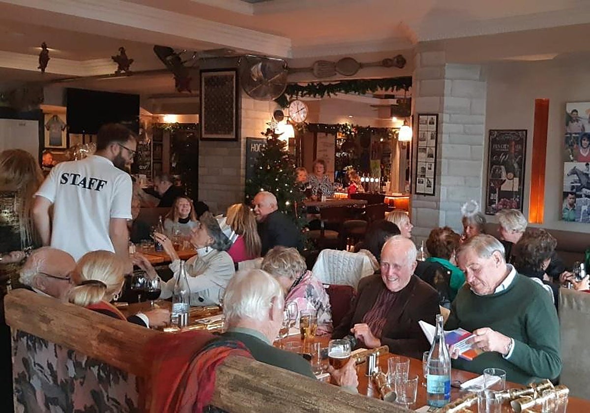 Guests at last year's Christmas lunch in aid of Age Concern.