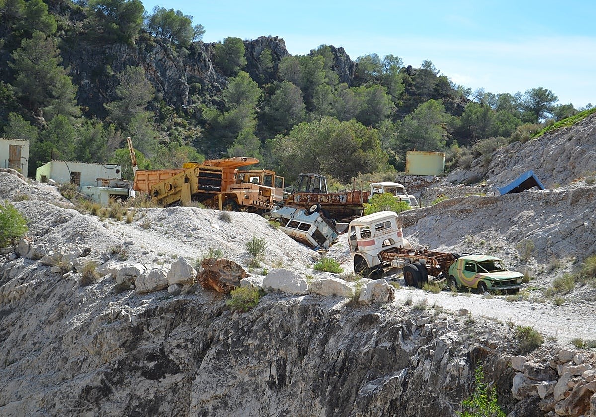 Abandoned vehicles at Los Colmenarejos quarry in Nerja