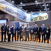 Laura Arce, second from left, in a group photo of Costa del Sol tourism professionals at the WTM.