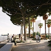 Rendering of the planned gardens on the Levante dock next to the port tower.