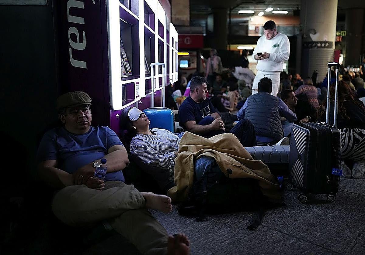 Dozens of rail passengers trapped in a train station on the day of the power outage.
