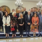 Members of Dieter Wienberg's family with local authorities at the event in Algarrobo