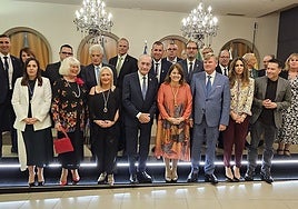 Members of Dieter Wienberg's family with local authorities at the event in Algarrobo.