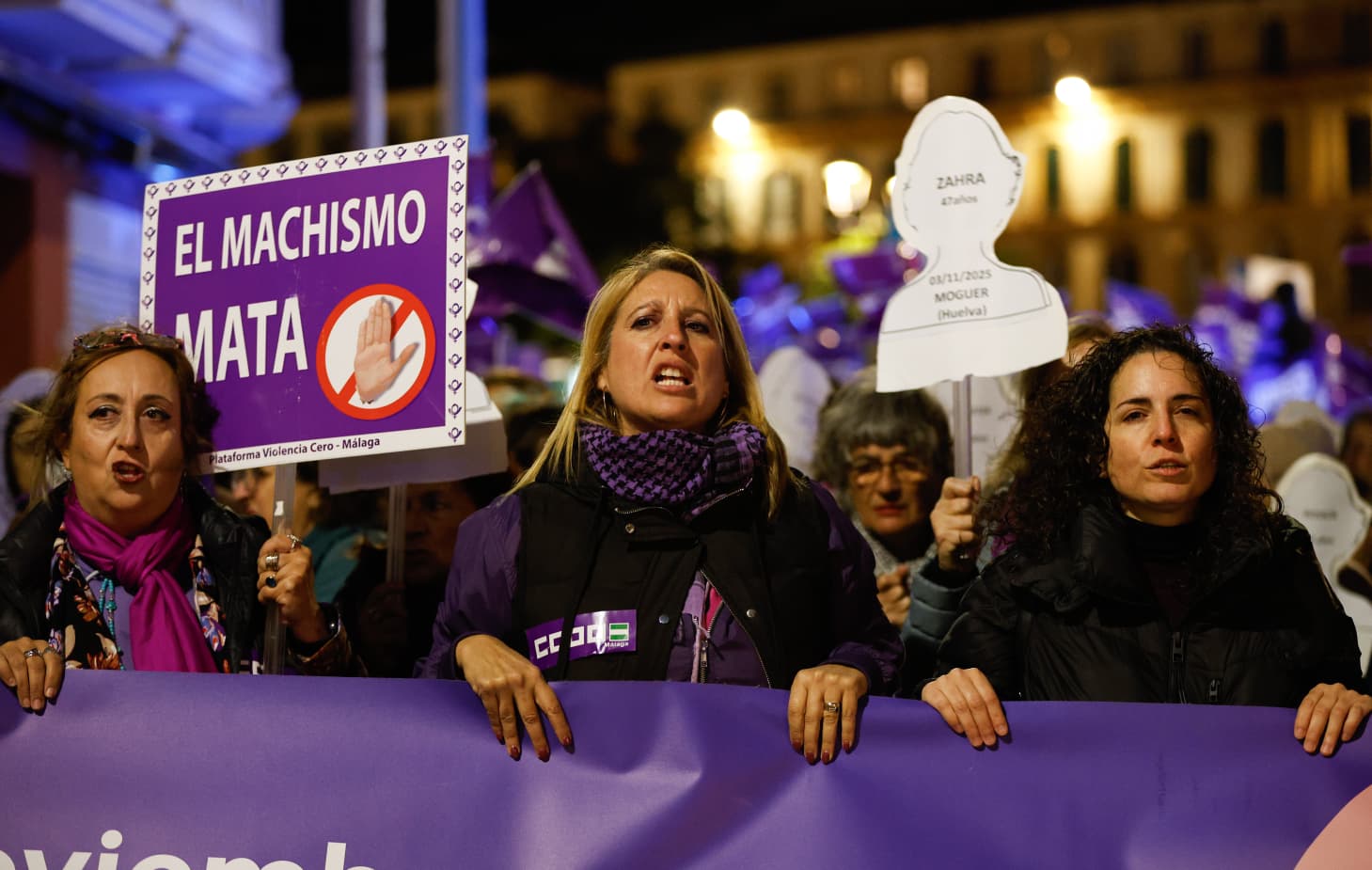 Thousands of people march through Malaga in protest against gender violence, in pictures
