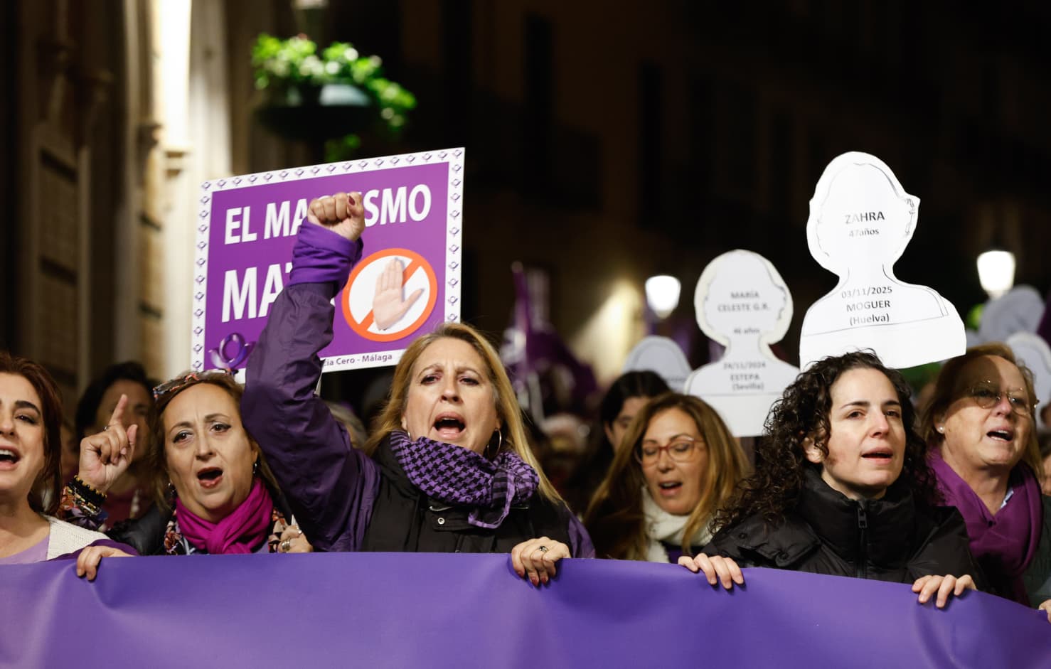 Thousands of people march through Malaga in protest against gender violence, in pictures