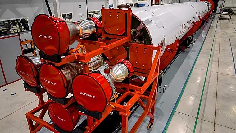 The rocket, photographed at the Elche facility.