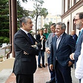 Regional health minister Antonio Sanz, during a recent visit to Malaga's Hospital Civil.