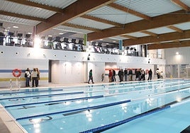 The six-lane indoor swimming pool.