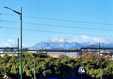 Snowy aspect of the peaks of the Sierra de las Nieves.