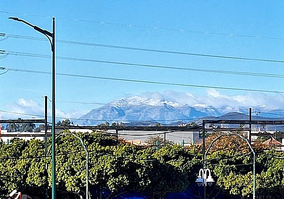 Snowy aspect of the peaks of the Sierra de las Nieves.