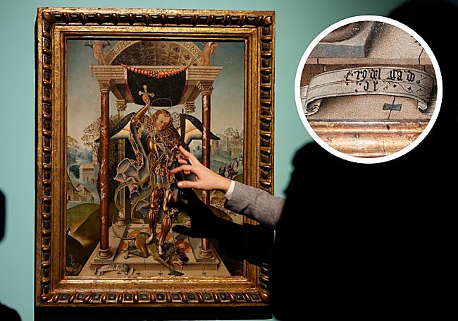 Imagen secundaria 1 - The young Philip the second, the work Saint Michael Vanquishing the Devil with partially obliterated signature and portrait of Charles V. 