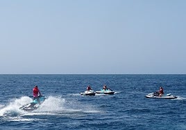 Users on jet skis in Almeria during the summer, from the archive.