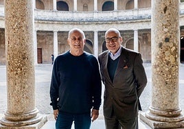 The architect Pedro Salmerón and the director of the Alhambra, Rodrigo Ruiz-Jimenez.