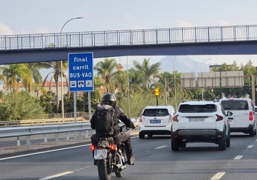 Photo of the bus and HOV lane in Malaga, 11 December.