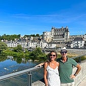 Marta Lamas and her husband on their latest house swap this summer in Tours (France).