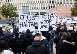 Protest outside Malaga courthouse demands justice for Haitam, who died while being restrained by police with two Tasers