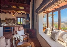 Living room of a rural house rental in Malaga province.