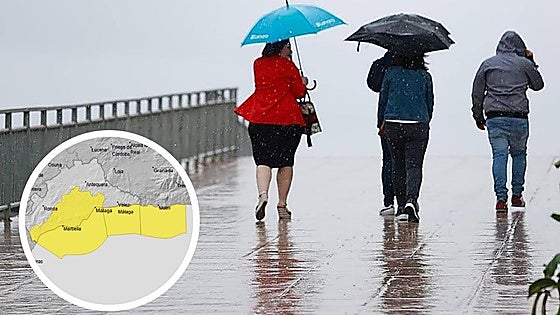 Aemet activates yellow alerts for heavy rain, gale force winds and rough seas along the Costa del Sol this weekend