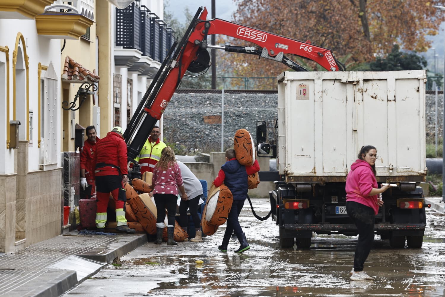In pictures: Malaga town mops up after a night of torrential rain and the Guadalhorce river at its highest level on record