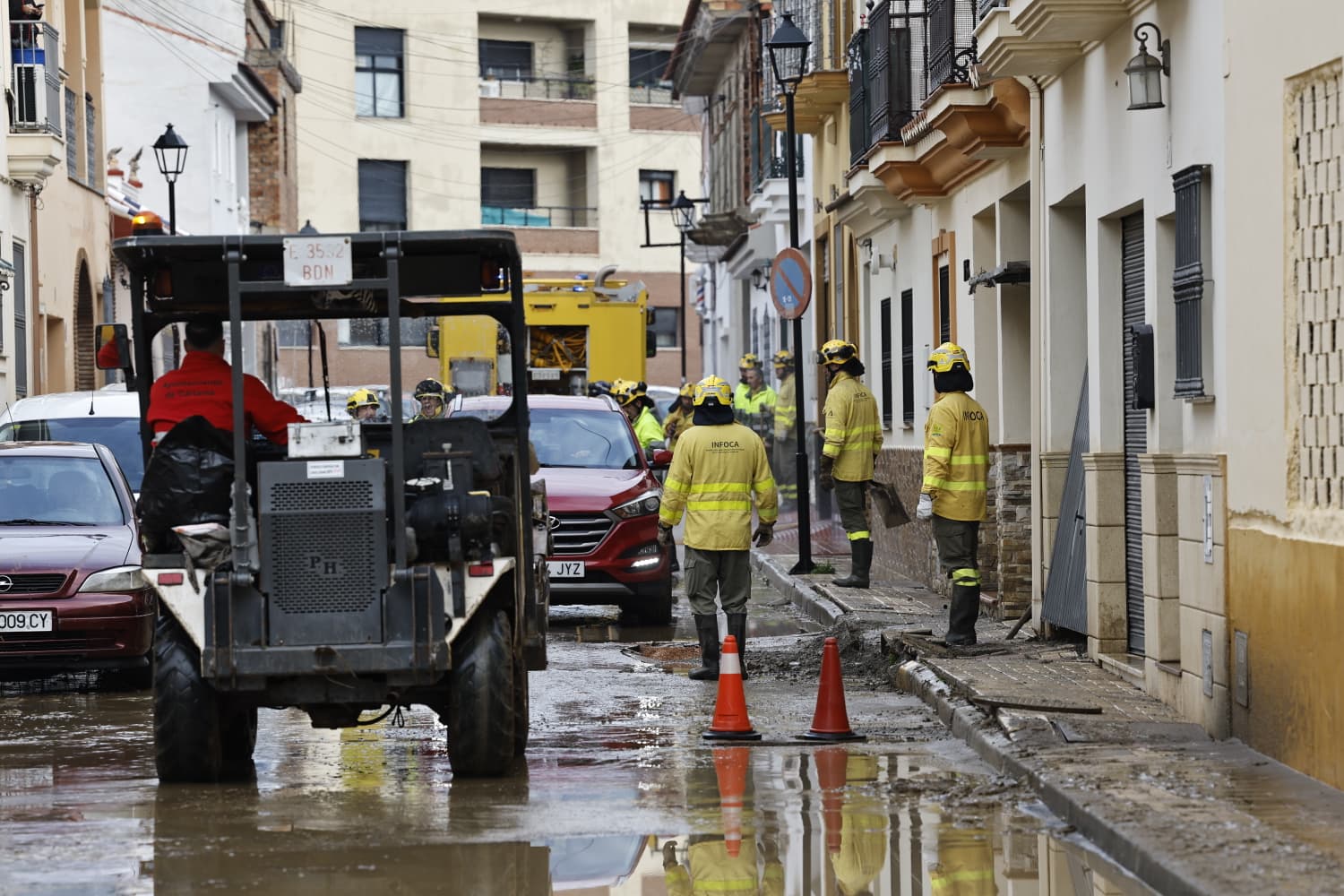 In pictures: Malaga town mops up after a night of torrential rain and the Guadalhorce river at its highest level on record