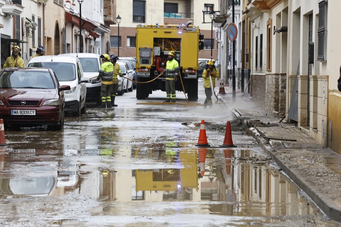 In pictures: Malaga town mops up after a night of torrential rain and the Guadalhorce river at its highest level on record