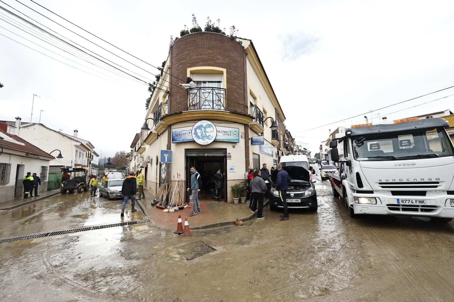 In pictures: Malaga town mops up after a night of torrential rain and the Guadalhorce river at its highest level on record