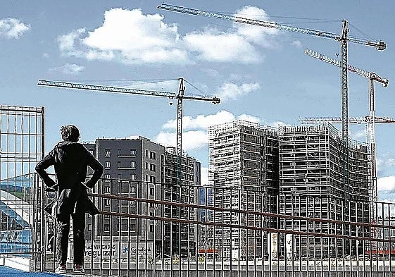 A large construction site, yet affordable homes remain in short supply.