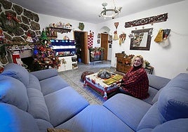 Elsa, in her living room in Galapagar that she lists on website Cocopool for an hourly rental.